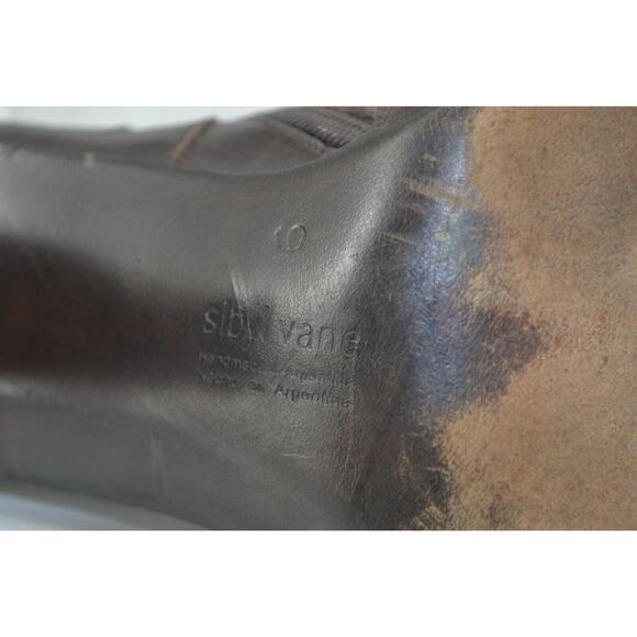 Sibyl Vane Booties Brown Leather Handmade Boot Pointed Toe Side Zipper Size 9 - Picture 6 of 12